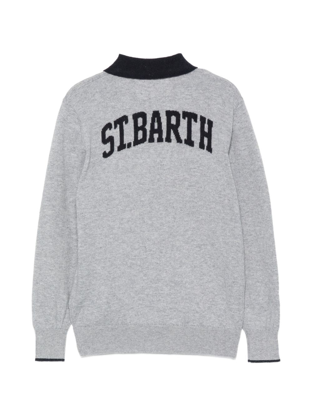 Maglione per bambino MC2 St. Barth Kids grigio con colletto stile polo ROME005 00021M MC2 ST. BARTH KIDS