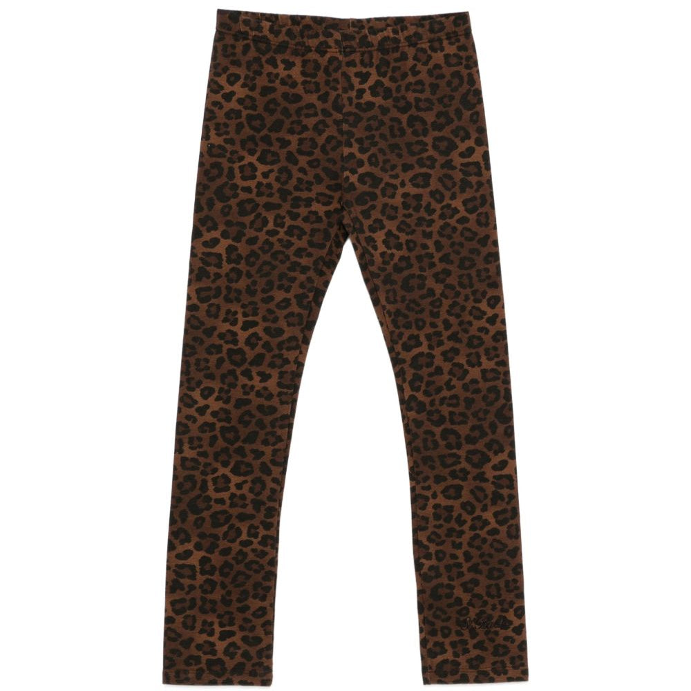 Leggins per bambina MC2 Saint Barth Kids marrone con stampa animalier ROSY001 00342M MC2 ST. BARTH KIDS