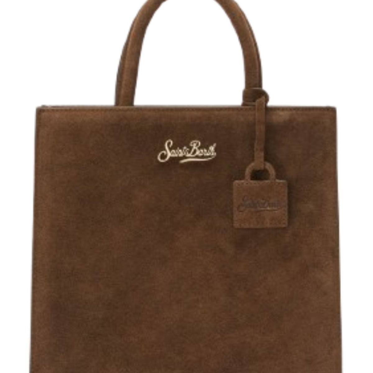 Shop Bag Mini MC2 Saint Barth marrrone con logo in rilievo sul davanti SHBM0002 00103M MC2 ST. BARTH KIDS