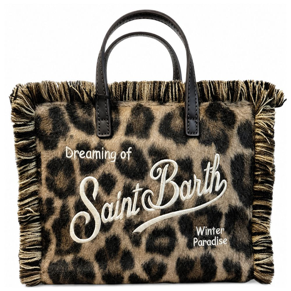 Borsa Vanity Mini Felt N MC2 St. Barth marrone con stampa grafica animalier VAMI035 00673M MC2 ST. BARTH KIDS