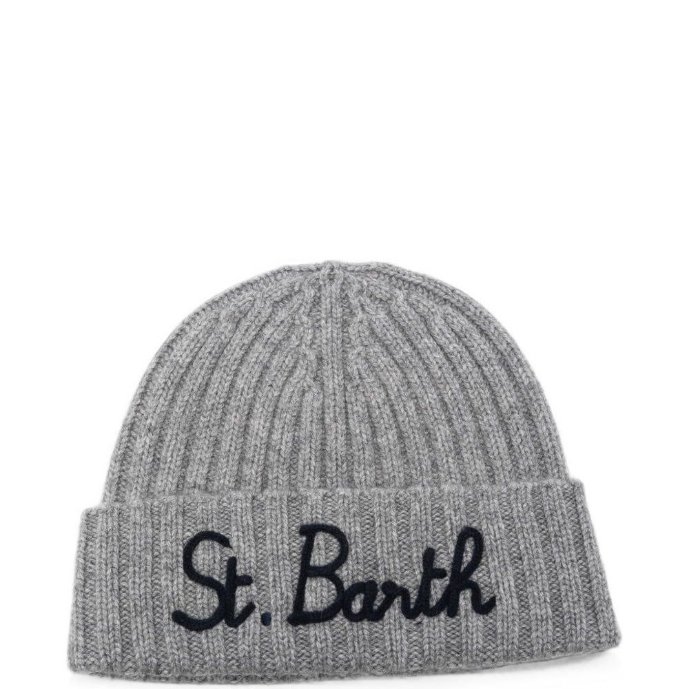 Cappello per bambini MC2 Sain Barth Kids grigio con logo ricamato sul davanti WENG002 01429M MC2 ST. BARTH KIDS