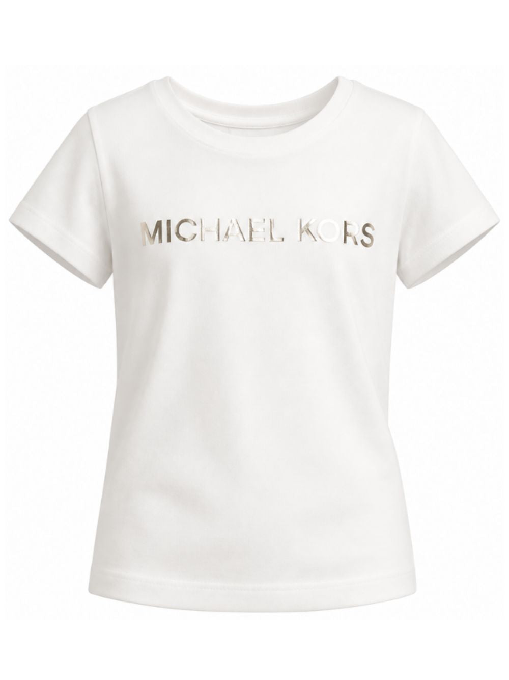 T-shirt per bambina Michael Kors bianca con logo sul davanti R30603 117 MICHAEL KORS KIDS