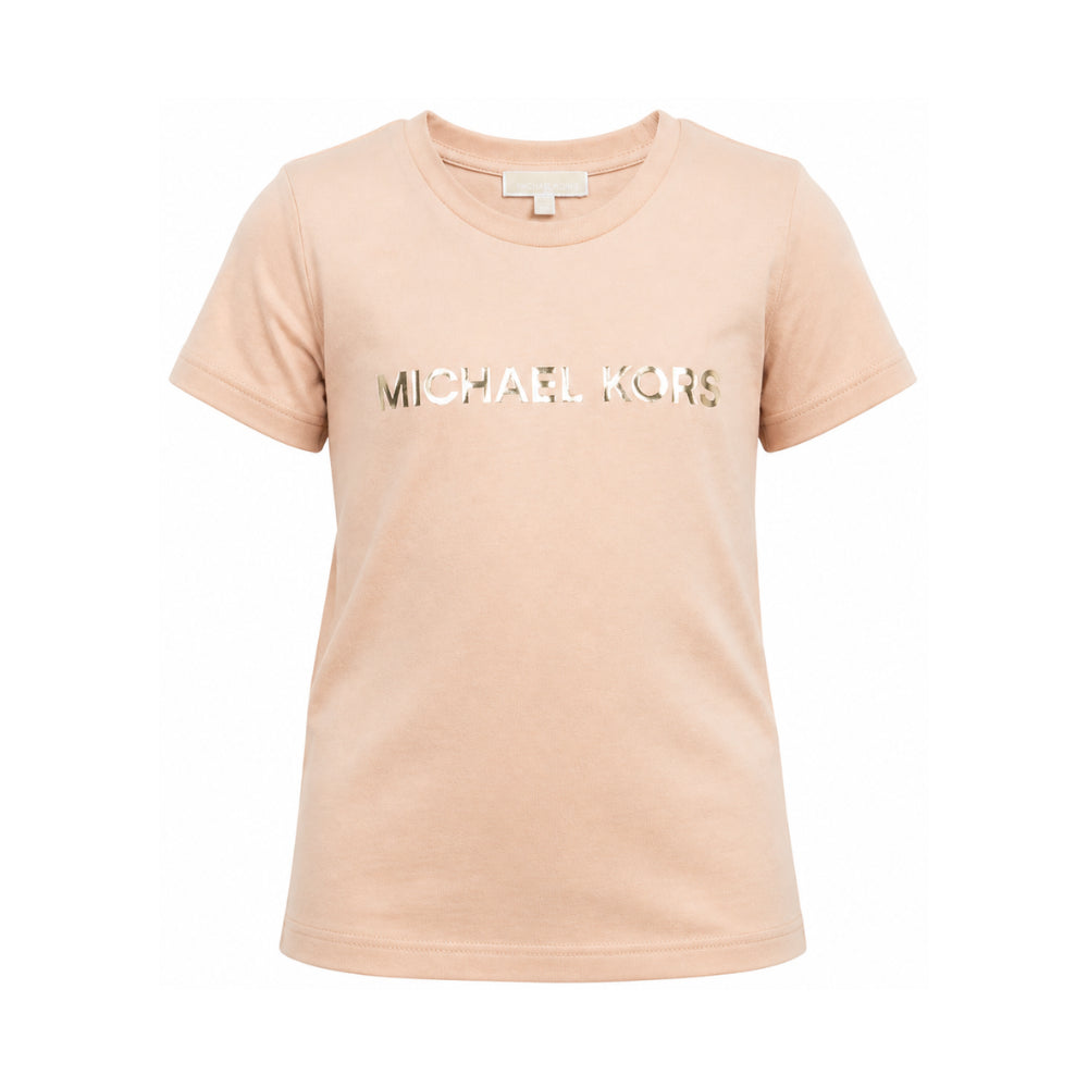 T-shirt per bambina Michael Kors rosa con logo sul davanti R30603 215 MICHAEL KORS KIDS