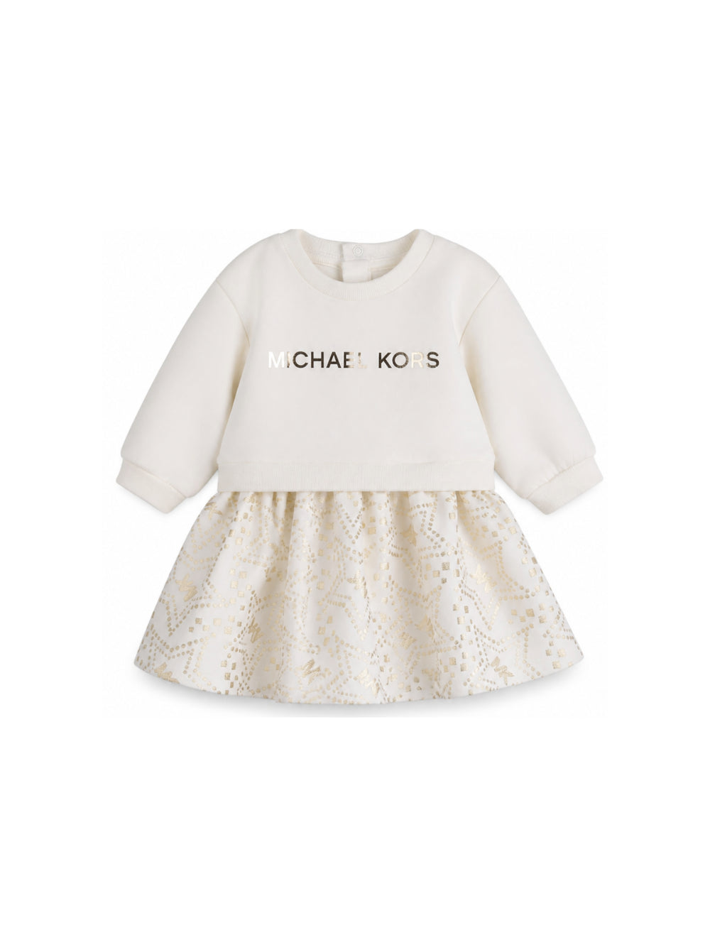 Abito per neonata Michael Kors Kids bianco con stampa logo sul davanti R30658 117 MICHAEL KORS KIDS