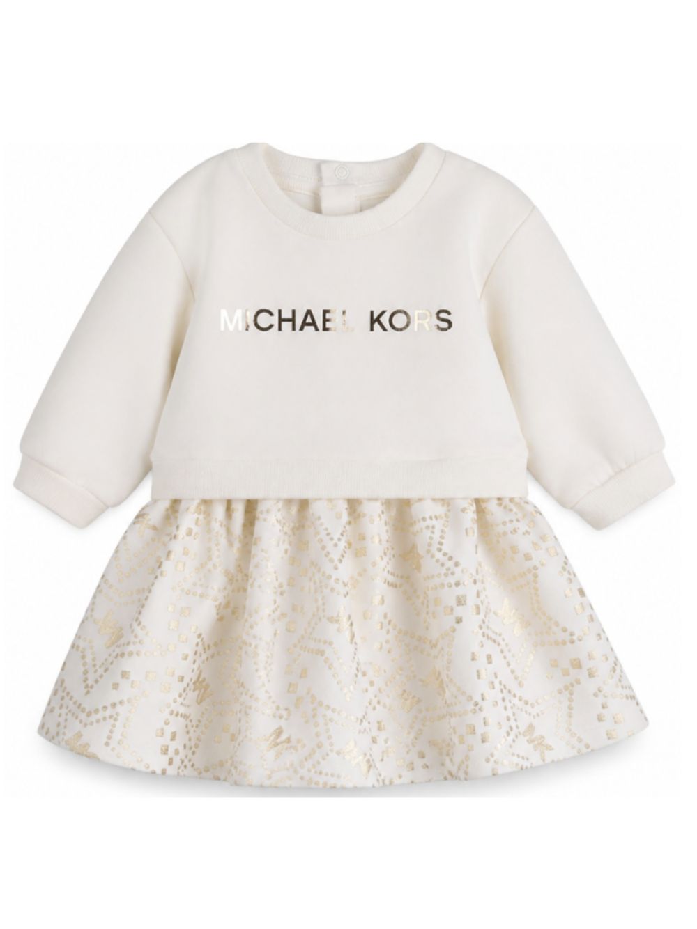 Abito per neonata Michael Kors Kids bianco con stampa logo sul davanti R30658 117 MICHAEL KORS KIDS