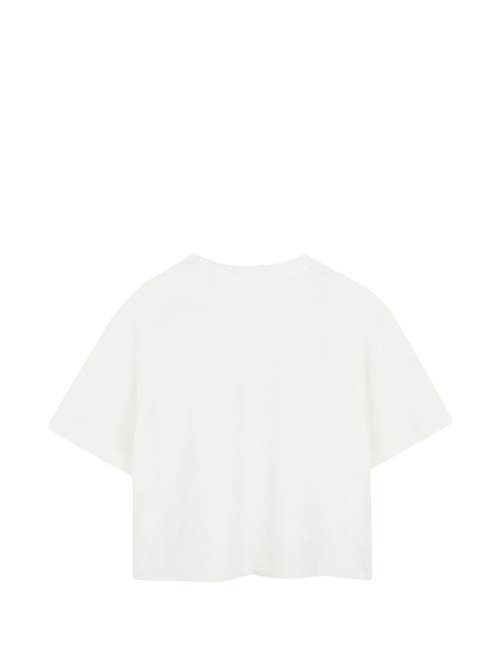 T-shirt per bambina Michael Kors Kids bianca con stampa logo metallizzato sul davanti R30686 117 MICHAEL KORS KIDS