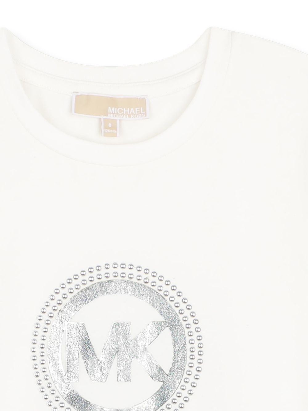 T-shirt per bambina Michael Kors Kids bianca con logo sul davanti R30690 117 MICHAEL KORS KIDS