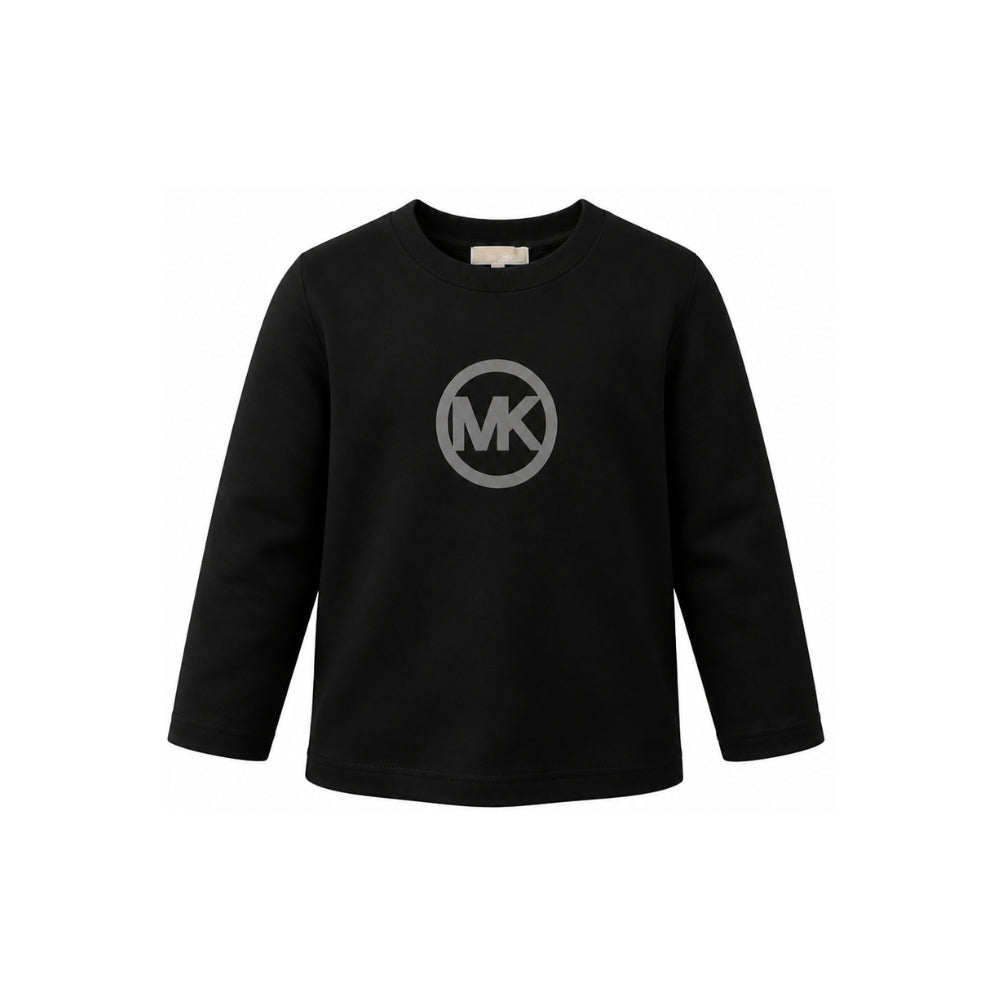 T-shirt per bambina Michael Kors Kids nera con stampa logo R30691 09B MICHAEL KORS KIDS