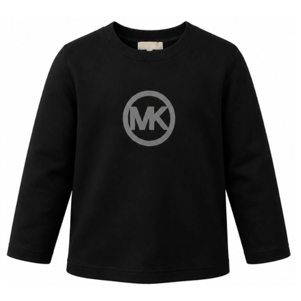 T-shirt per bambina Michael Kors Kids nera con stampa logo R30691 09B MICHAEL KORS KIDS