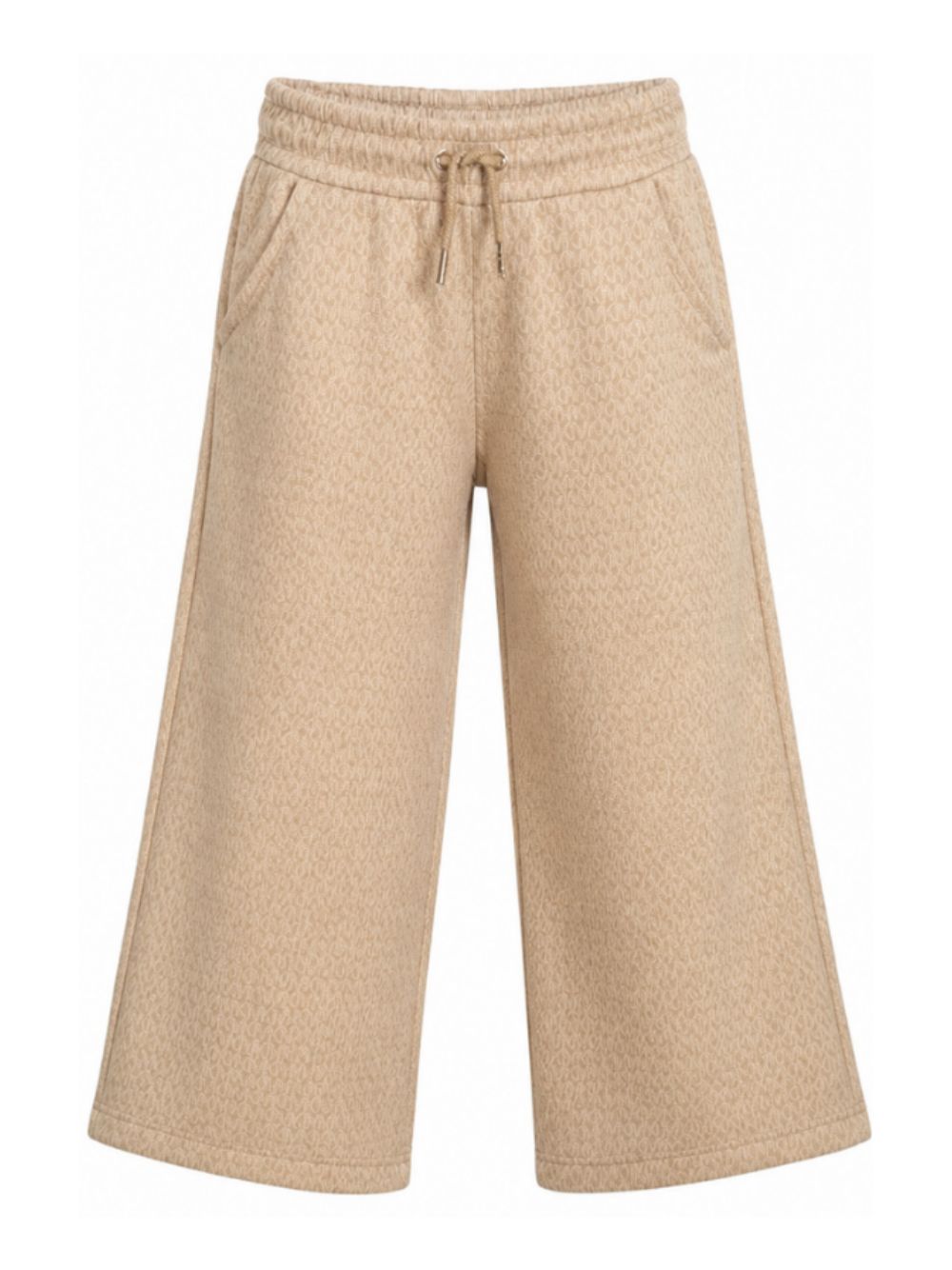 Pantaloni per bambina Michael Kors Kids beige con motivo monogramma all-over R30698 301 MICHAEL KORS KIDS