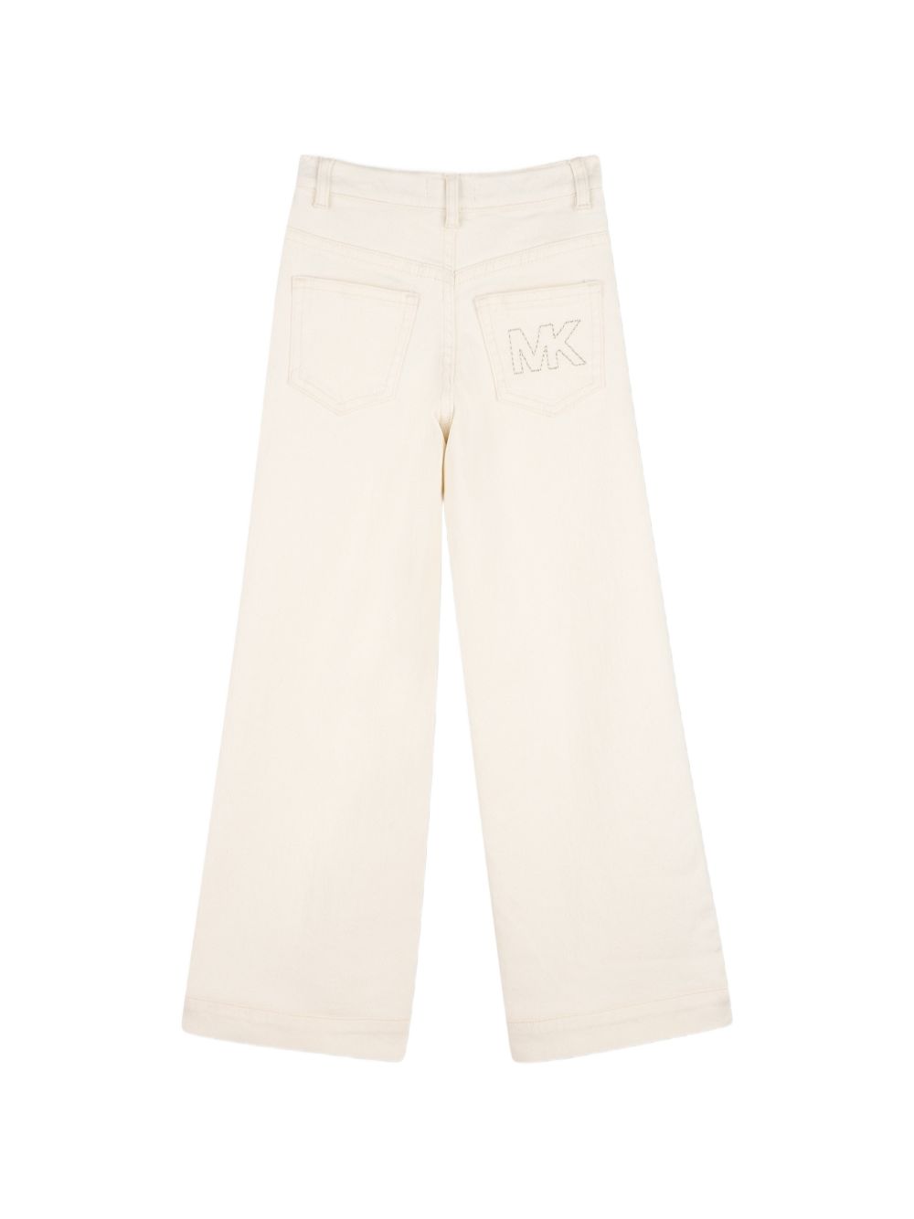 Pantaloni per bambina Michael Kors Kids bianchi con dettaglio catena dorata R30706 190 MICHAEL KORS KIDS