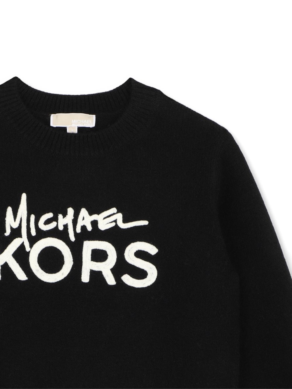 Maglione per bambina Michael Kors Kids nera con logo sul davanti R30718 09B MICHAEL KORS KIDS