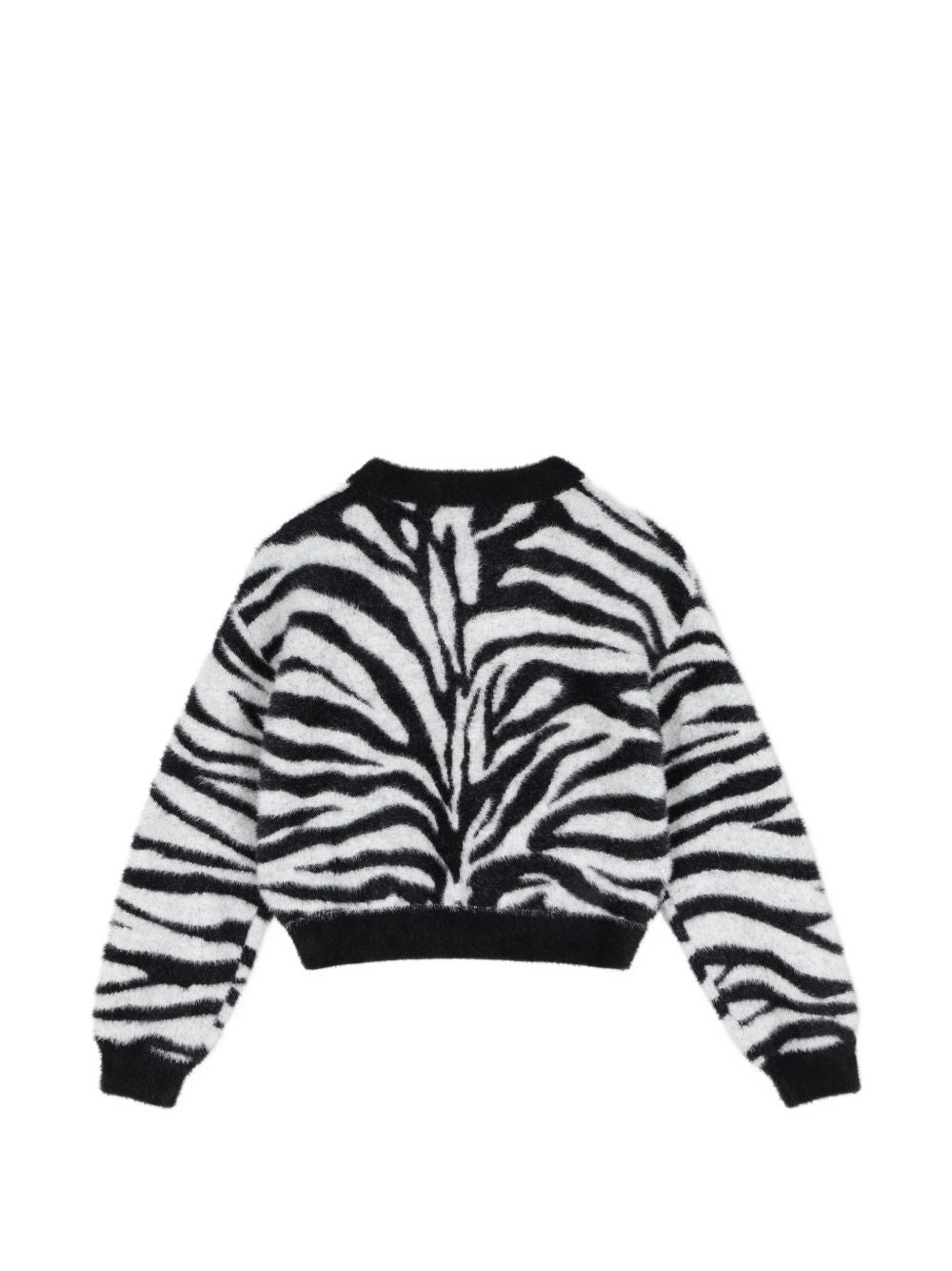 Maglione per bambina Michael Kors Kids bianco e nero con motivo zebrato R30719 09B MICHAEL KORS KIDS