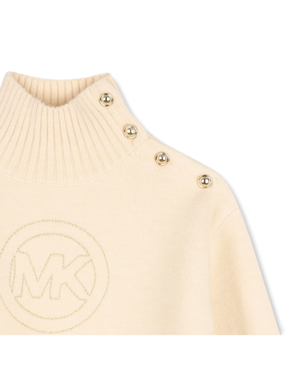Maglione per bambina Michael Kors Kids beige con collo alto R30720 247 MICHAEL KORS KIDS
