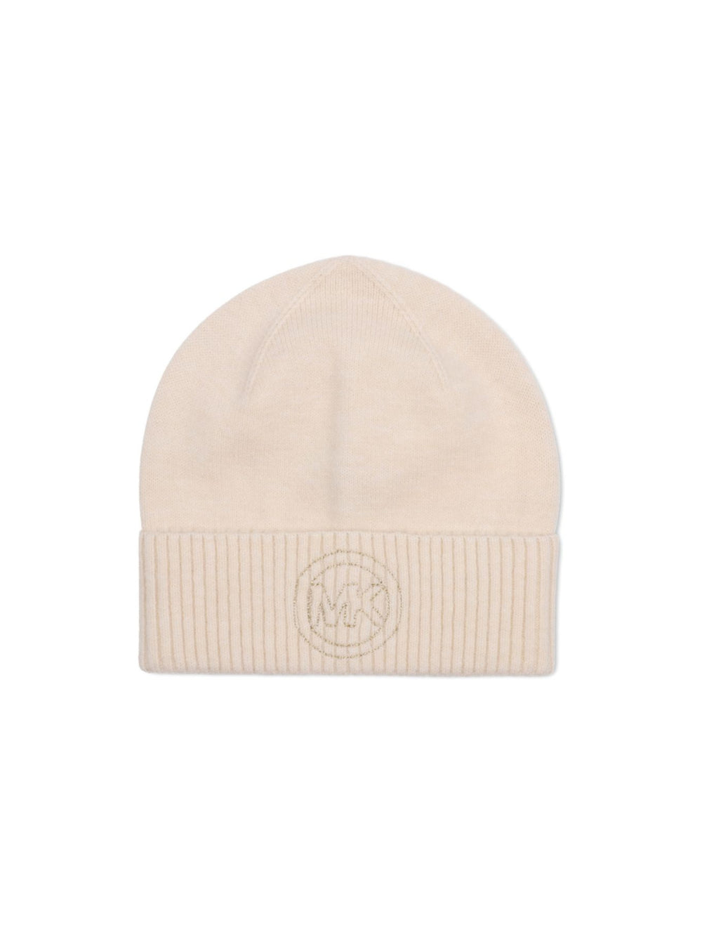 Berretto per bambina Michael Kors Kids beige con logo sul davanti R30807 247 MICHAEL KORS KIDS