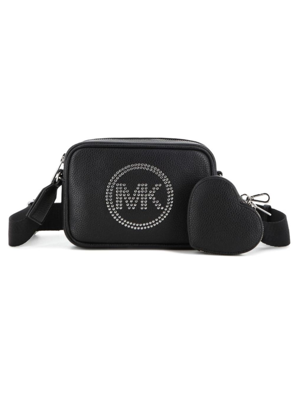 Borsa a spalla per bambina Michael Kors Kids nera con logo con strass R30811 09B MICHAEL KORS KIDS