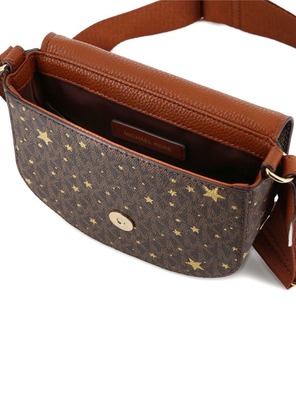 Borsa a spalla per bambina Michael Kors Kids marrone con stampa monogramma R30812 340 MICHAEL KORS KIDS