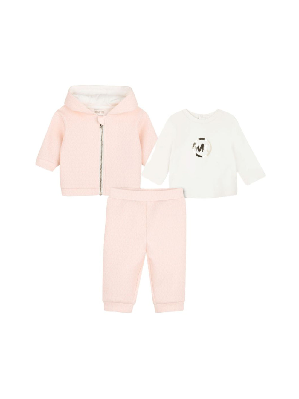 Set tutina sportiva per neonata Michael Kors Kids rosa con stampa con logo sul davanti R30838 46M MICHAEL KORS KIDS