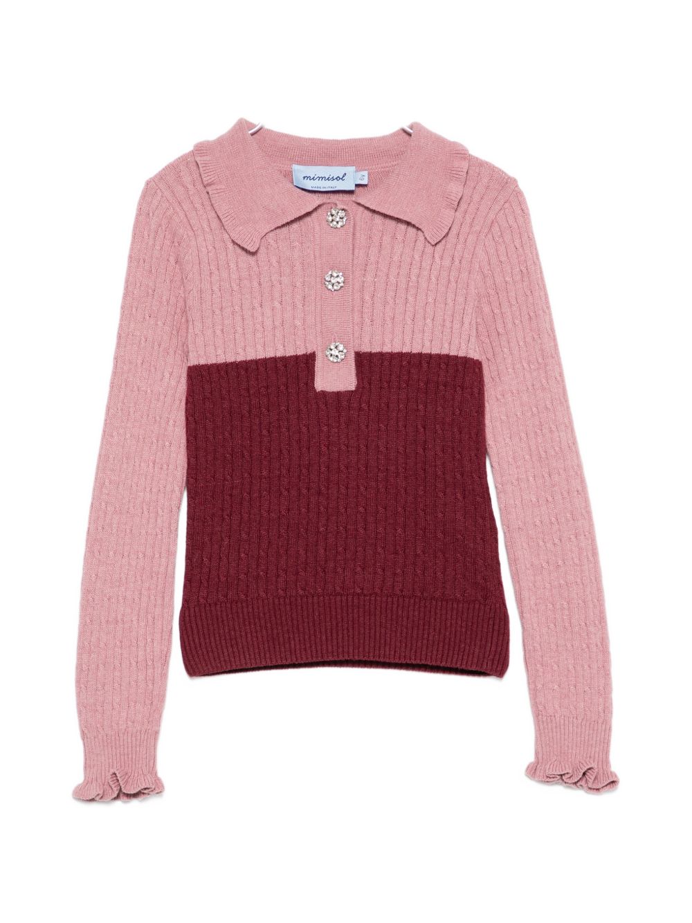 Maglione intrecciato per bambina Mimisol Kids multicolor con decorazione MFMA063KK0000 BRP MIMISOL KIDS