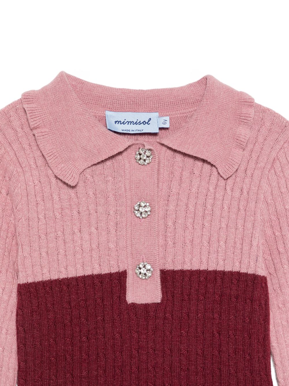 Maglione intrecciato per bambina Mimisol Kids multicolor con decorazione MFMA063KK0000 BRP MIMISOL KIDS