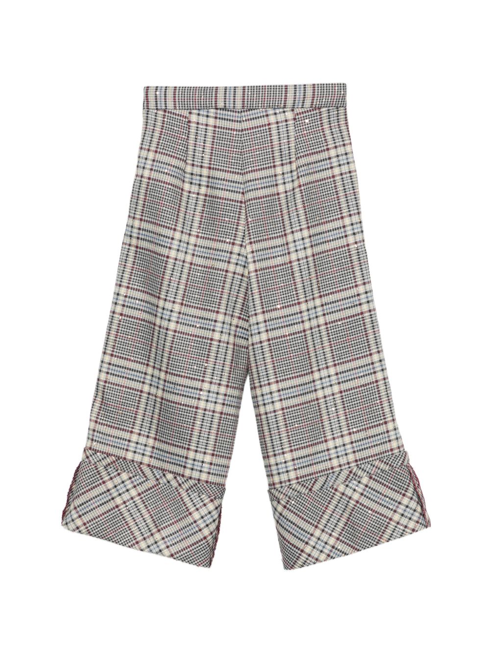 Pantaloni a quadri per bambina Mimisol Kids multicolor con paillettes MFPA176V1TS1134 MLT MIMISOL KIDS