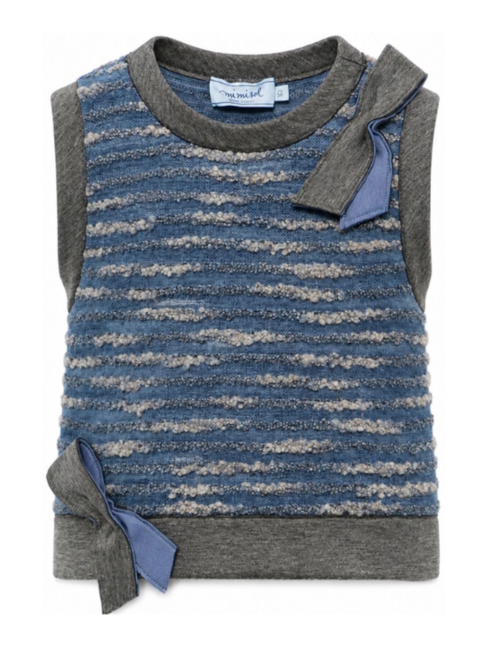 Top a righe per bambina Mimisol Kids blu smanicato MFTP106TS1142 LTB MIMISOL KIDS