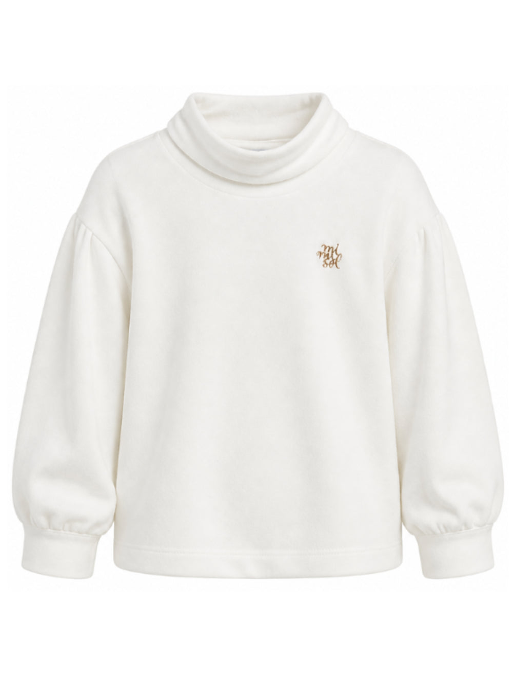 T-shirt per bambina Mimisol Kids bianca con applicazione MFTS090TS0378 CRM MIMISOL KIDS