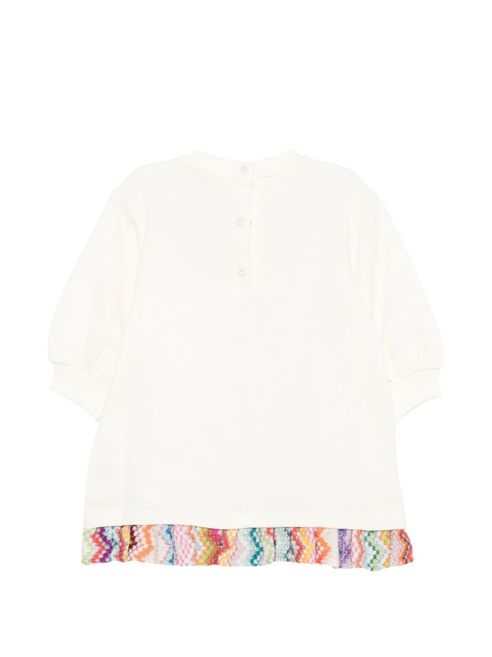 Abito per neonata Missoni Kids bianco con orlo con dettaglio a zigzag MZ1020 Z3183 102 MISSONI KIDS