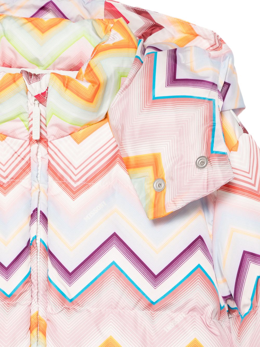 Piumino per bambina Missoni Kids multicolore con stampa a zigzag MZ2A10 N0443 999 MISSONI KIDS