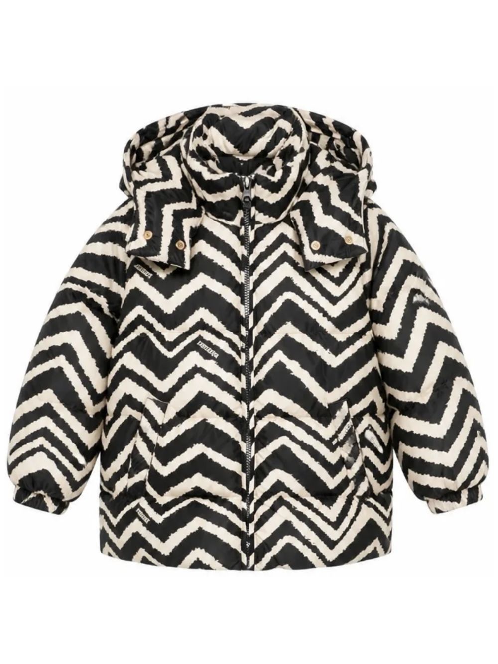 Giubbino per bambina Missoni Kids bianco e nero con motivo a zig-zag MZ2A10 N0446 930BG MISSONI KIDS