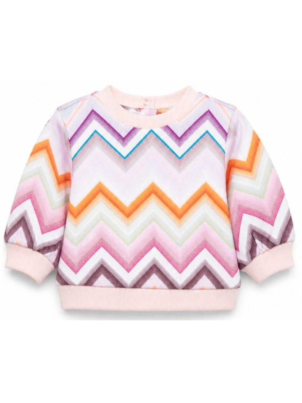Felpa per neonata Missoni Kids multicolore con stampa zigzag all-over MZ4000 Z4078 999 MISSONI KIDS