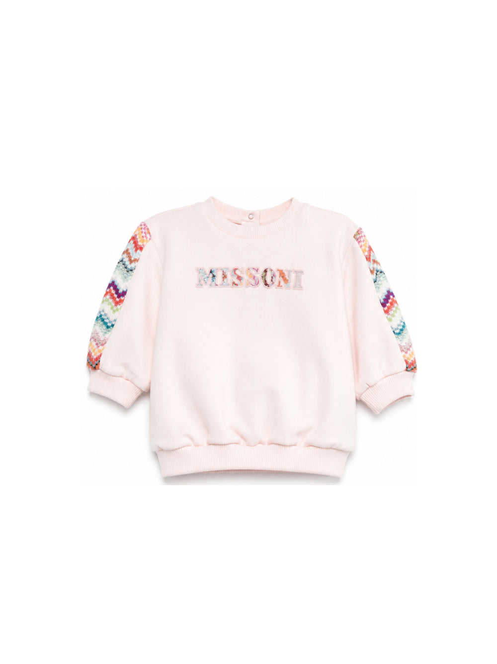 Felpa per neonata Missoni Kids rosa con logo ricamato sul davanti MZ4030 Z3183 508 MISSONI KIDS