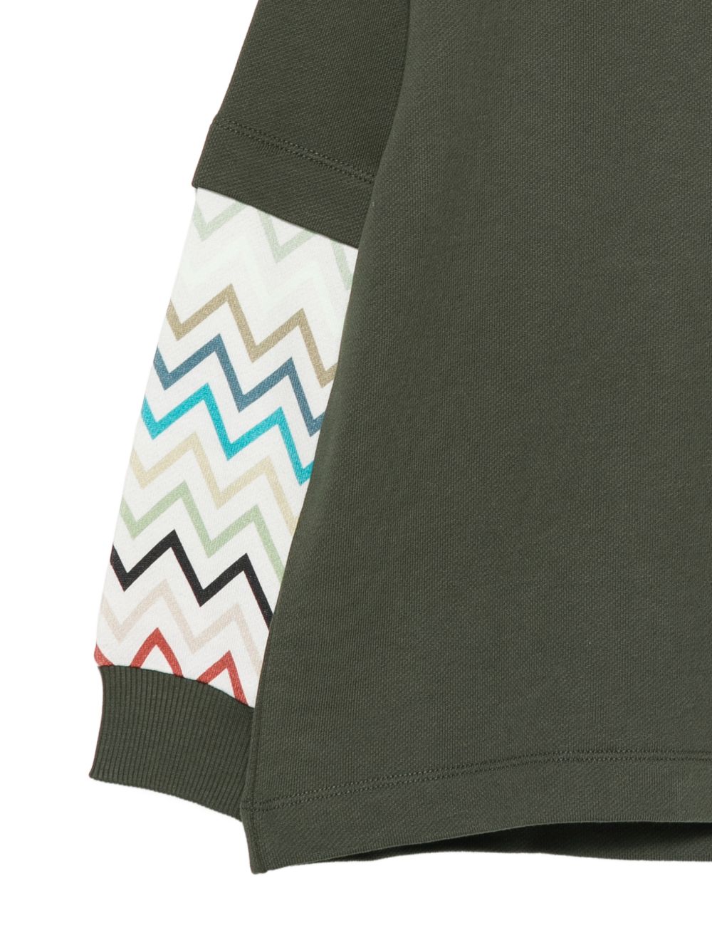 Felpa per bambino Missoni Kids verde con maniche a contrasto MZ4H30 Z3183 70J MISSONI KIDS