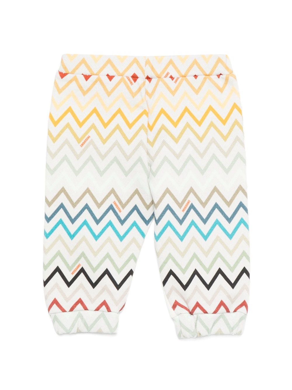 Pantaloni sportivi per neonato Missoni Kids bianchi con motivo a zigzag MZ6300 Z3183 102MC MISSONI KIDS