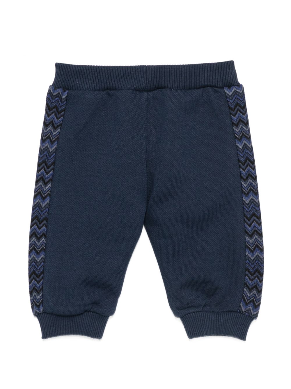 Pantaloni per neonato Missoni Kids blu con inserti con design a zig-zag MZ6350 Z3183 617 MISSONI KIDS