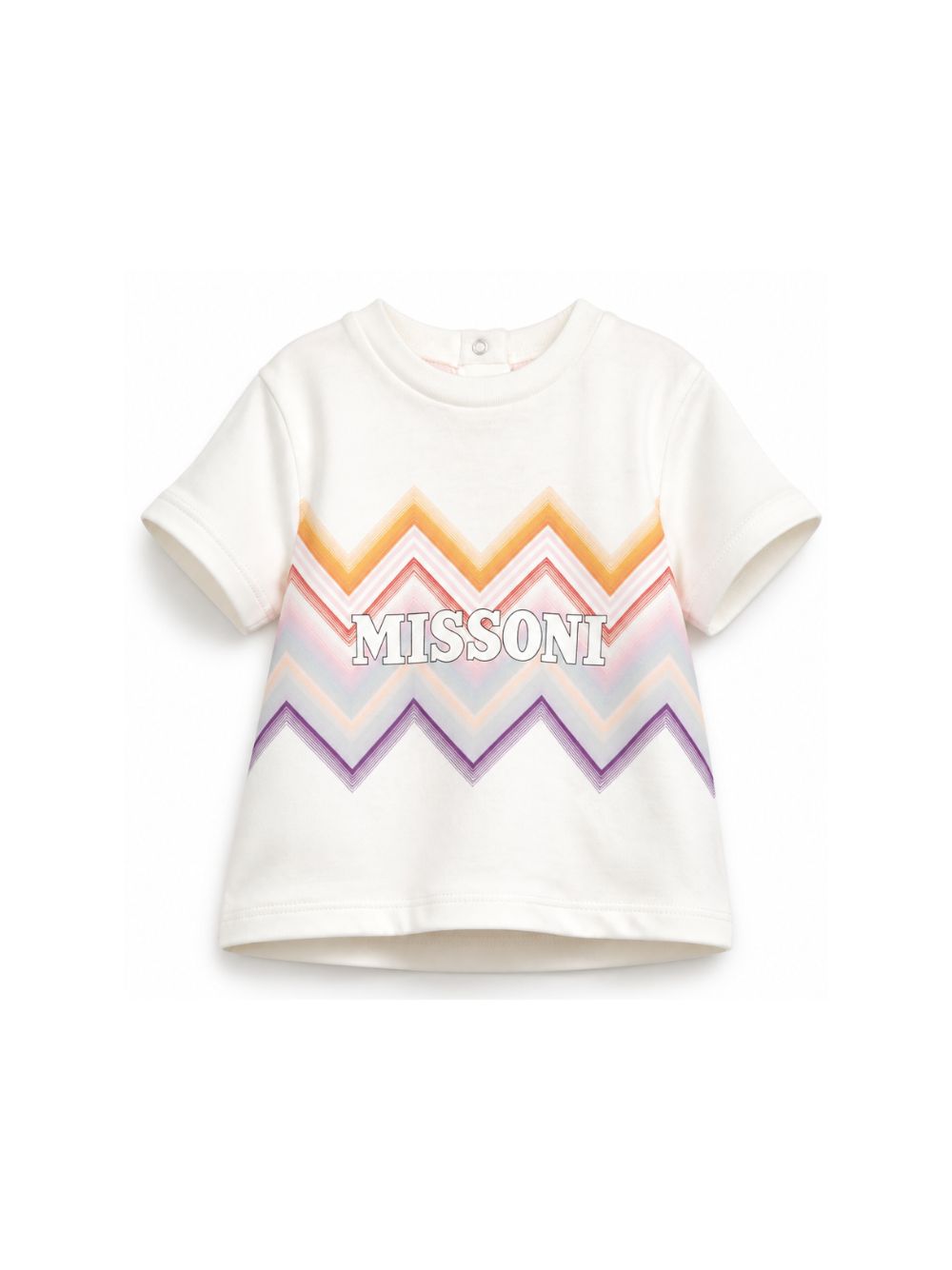 T-shirt per neonati Missoni Kids bianca con stampa zigzag MZ8001 Z3672 102 MISSONI KIDS