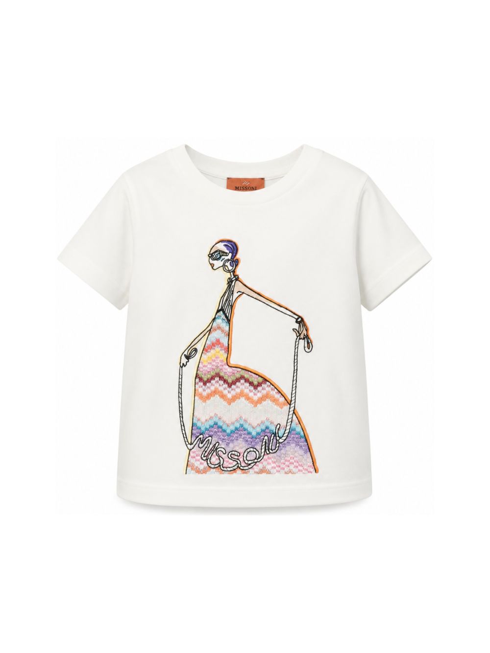 T-shirt per bambina Missoni Kids bianca con stampa grafica MZ8A41 Z3672 102 MISSONI KIDS