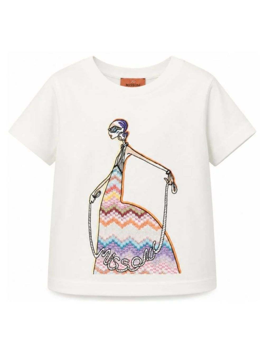 T-shirt per bambina Missoni Kids bianca con stampa grafica MZ8A41 Z3672 102 MISSONI KIDS