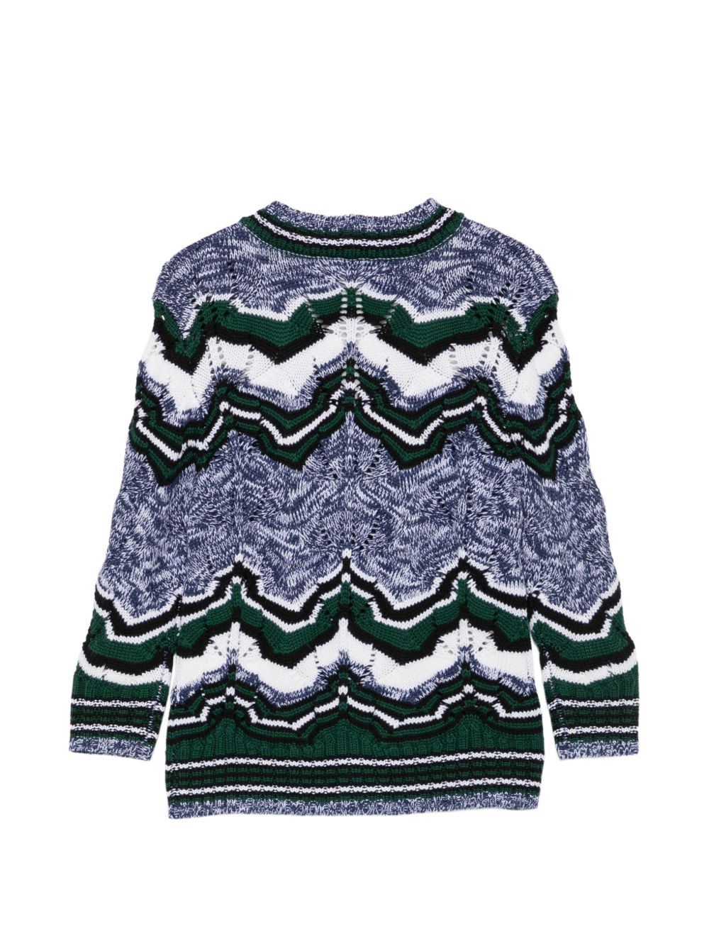 Cardigan per bambino Missoni Kids blu con fantasia a zig-zag MZ9H30 W0012 930MC MISSONI KIDS