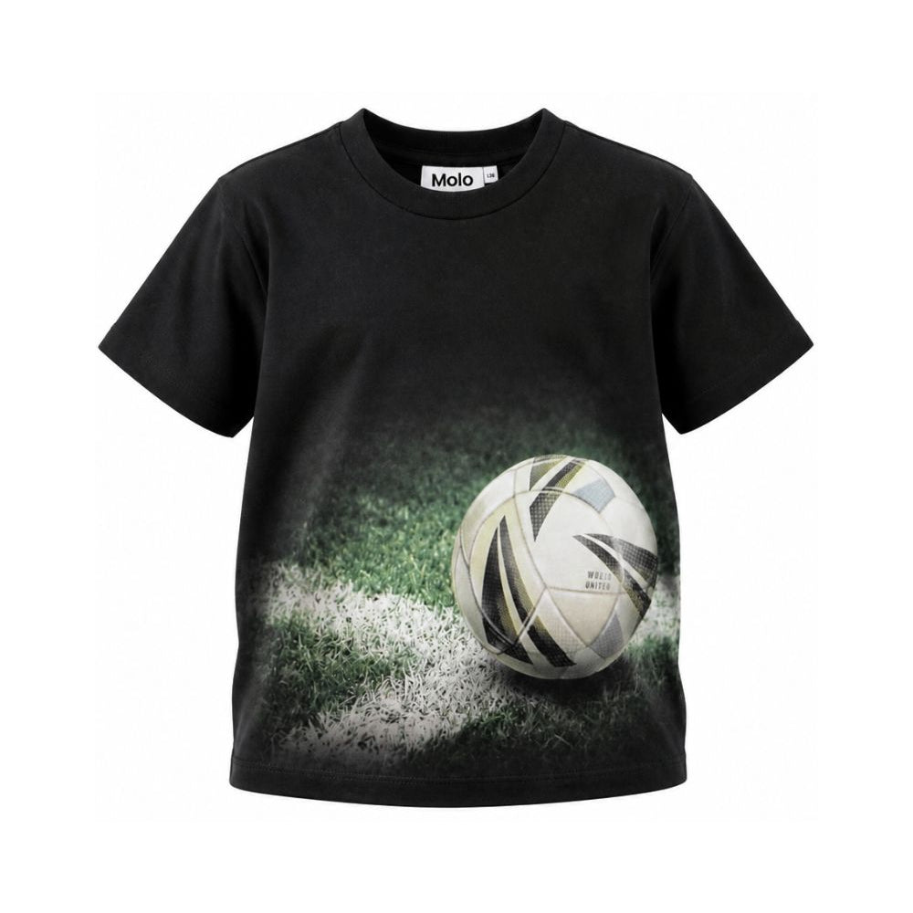 T-shirt per bambino Molo Kids nera con stampa grafica pallone 1W26A203 9943 MOLO KIDS