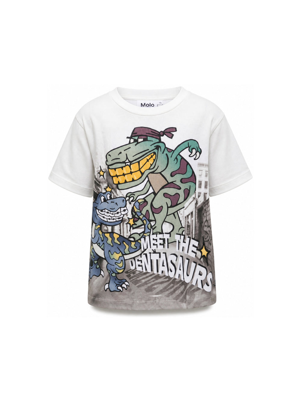 T-shirt per bambino Molo Kids bianca con stampa grafica sul davanti 1W26A218 9948 MOLO KIDS