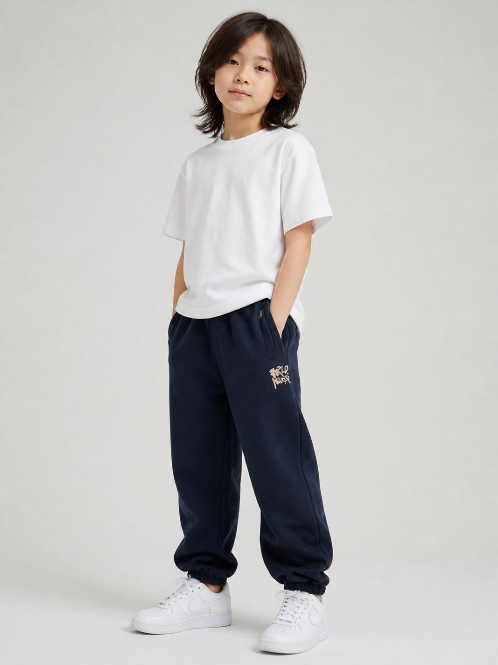 Pantaloni sportivi per bambino Molo Kids blu con logo laterale 1W26I201 2257 MOLO KIDS