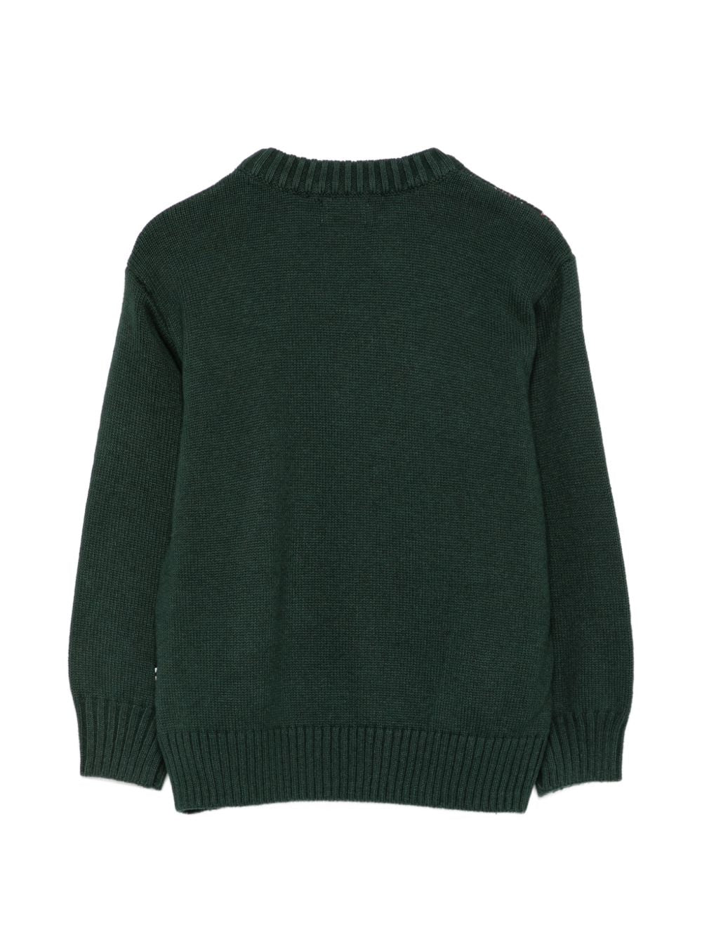 Maglione per bambino Molo Kids verde scuro con motivo alce intarsiato 1W26K201 9959 MOLO KIDS