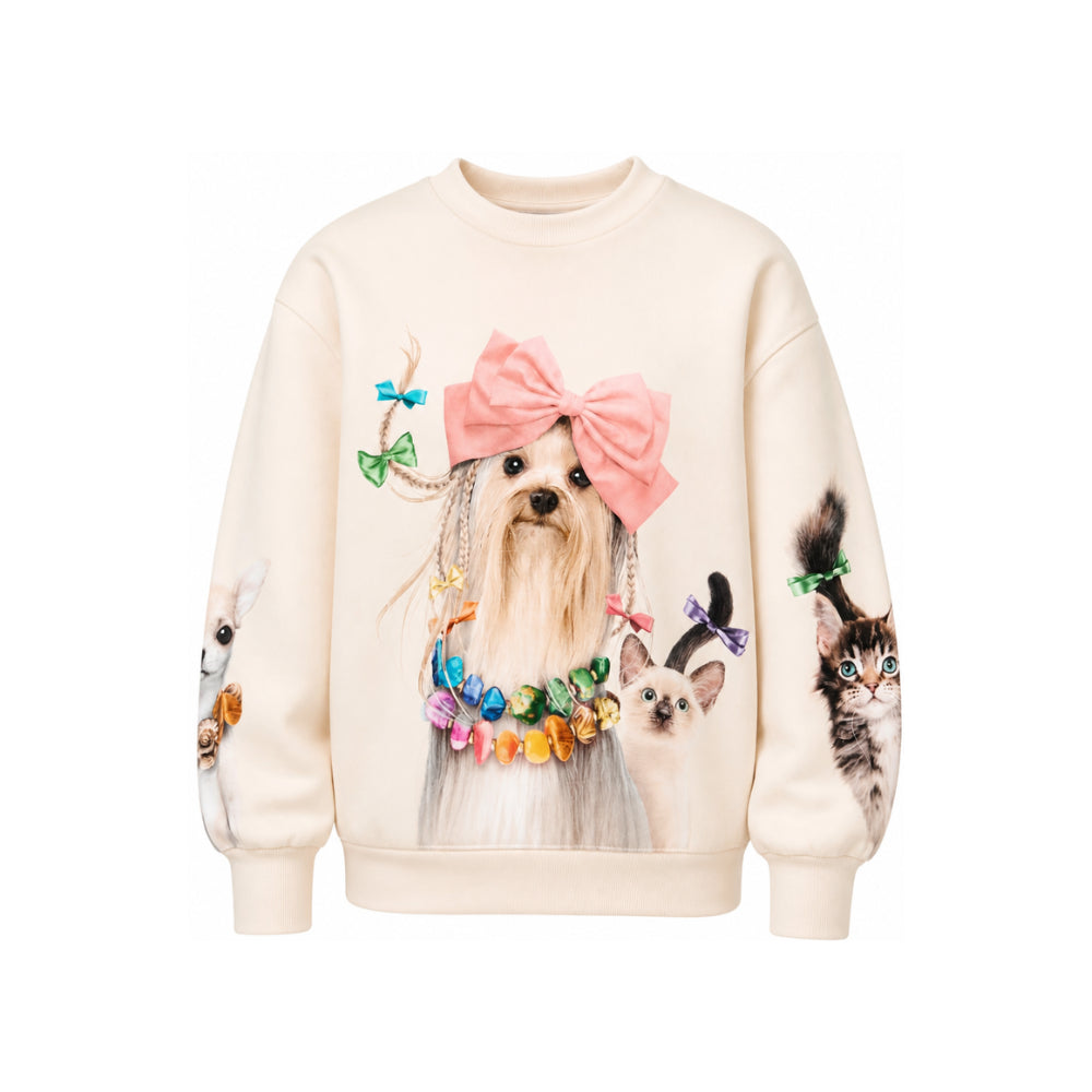 Felpa per bambina Molo Kids rosa con stampa grafica sul davanti 2W26A407 5758 MOLO KIDS