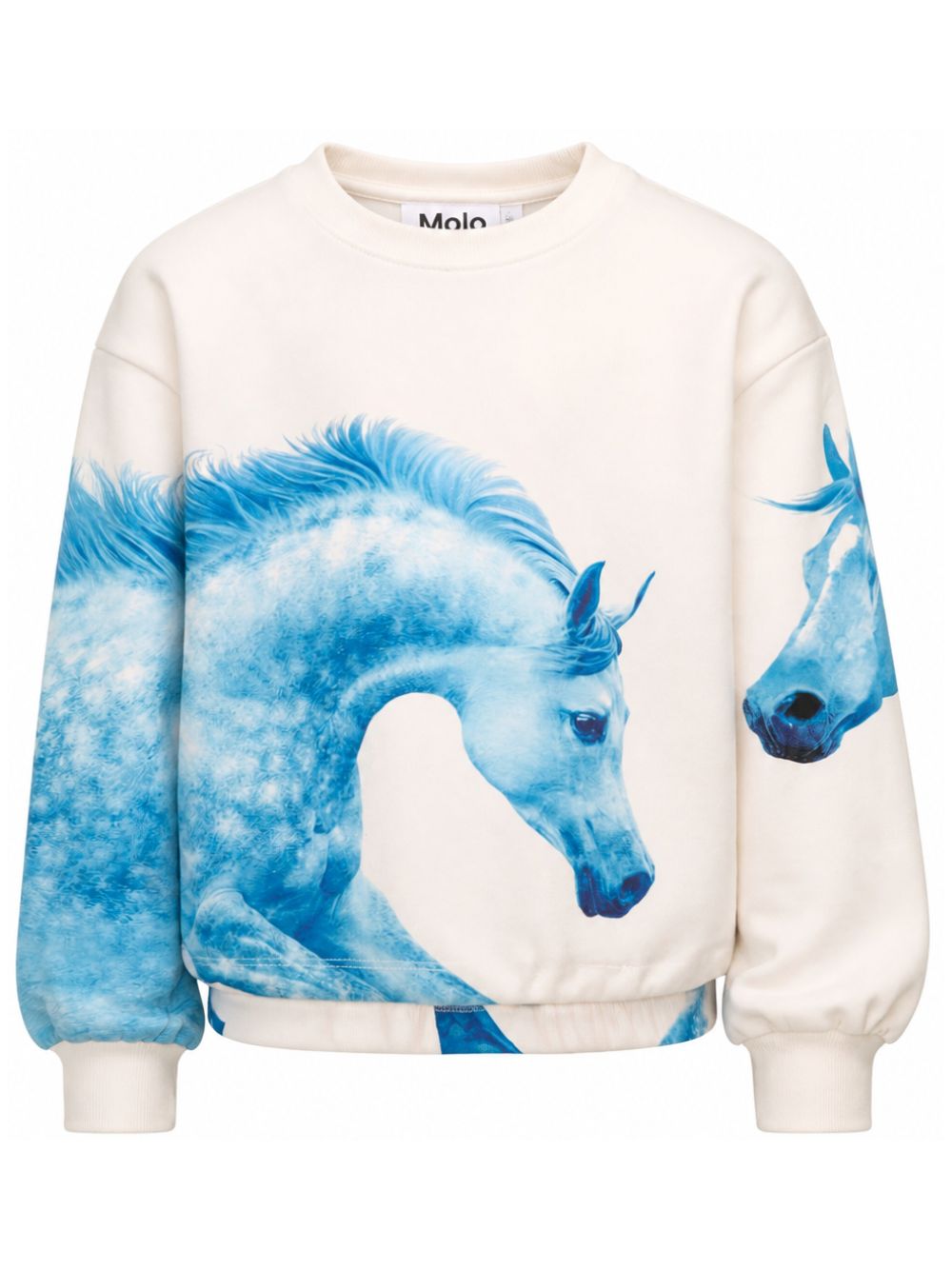 Felpa per bambina Molo Kids bianco con stampa cavalli 2W26A407 5765 MOLO KIDS