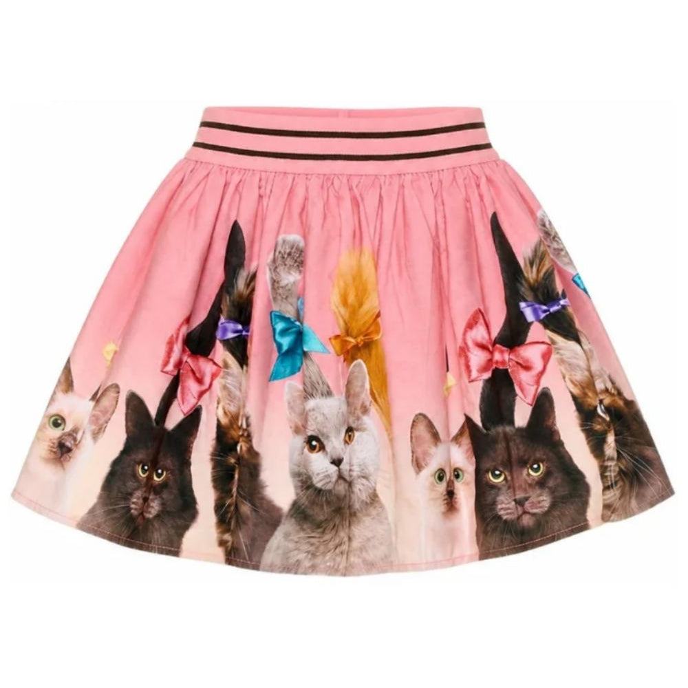 Gonna per bambina Molo Kids rosa con stampa gatti all-over 2W26D107 5616 MOLO KIDS