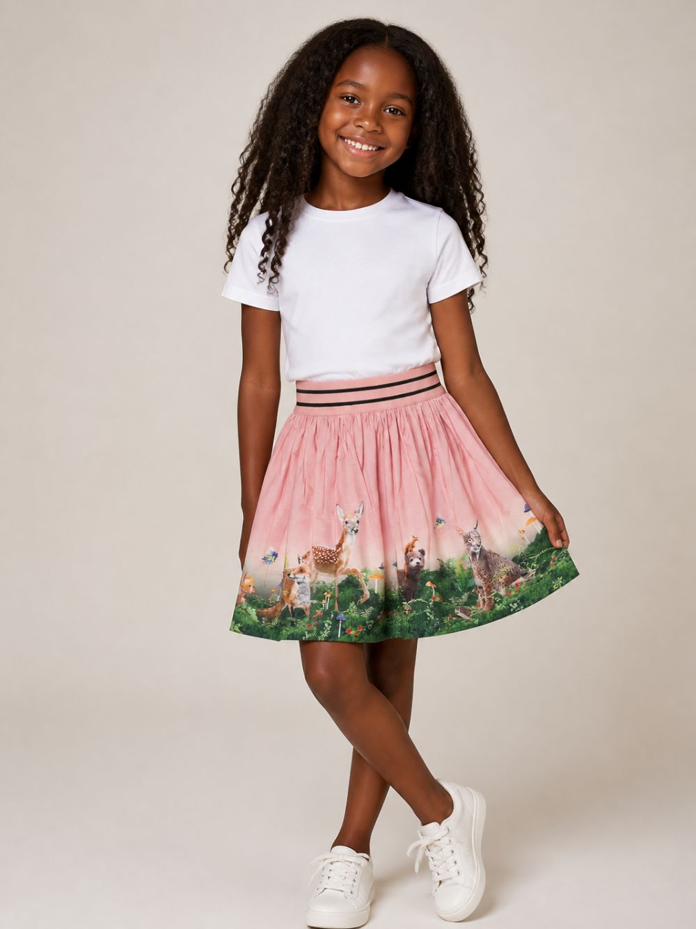 Gonna per bambina Molo Kids rosa con stampa grafica animali 2W26D107 5791 MOLO KIDS