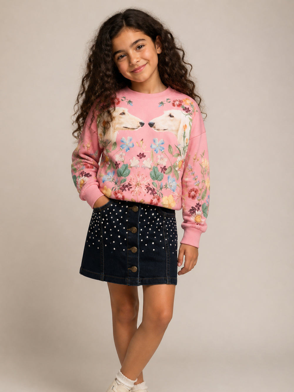 Gonna per bambina Molo Kids blu con decorazione in strass 2W26D129 5861 MOLO KIDS
