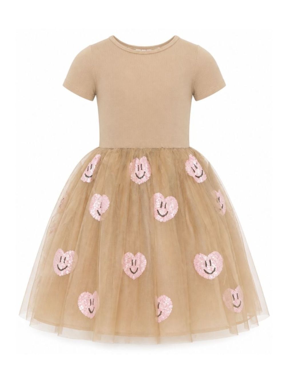 Abito per bambina Molo Kids beige con gonna in tulle con applicazioni 2W26E101 5732 MOLO KIDS
