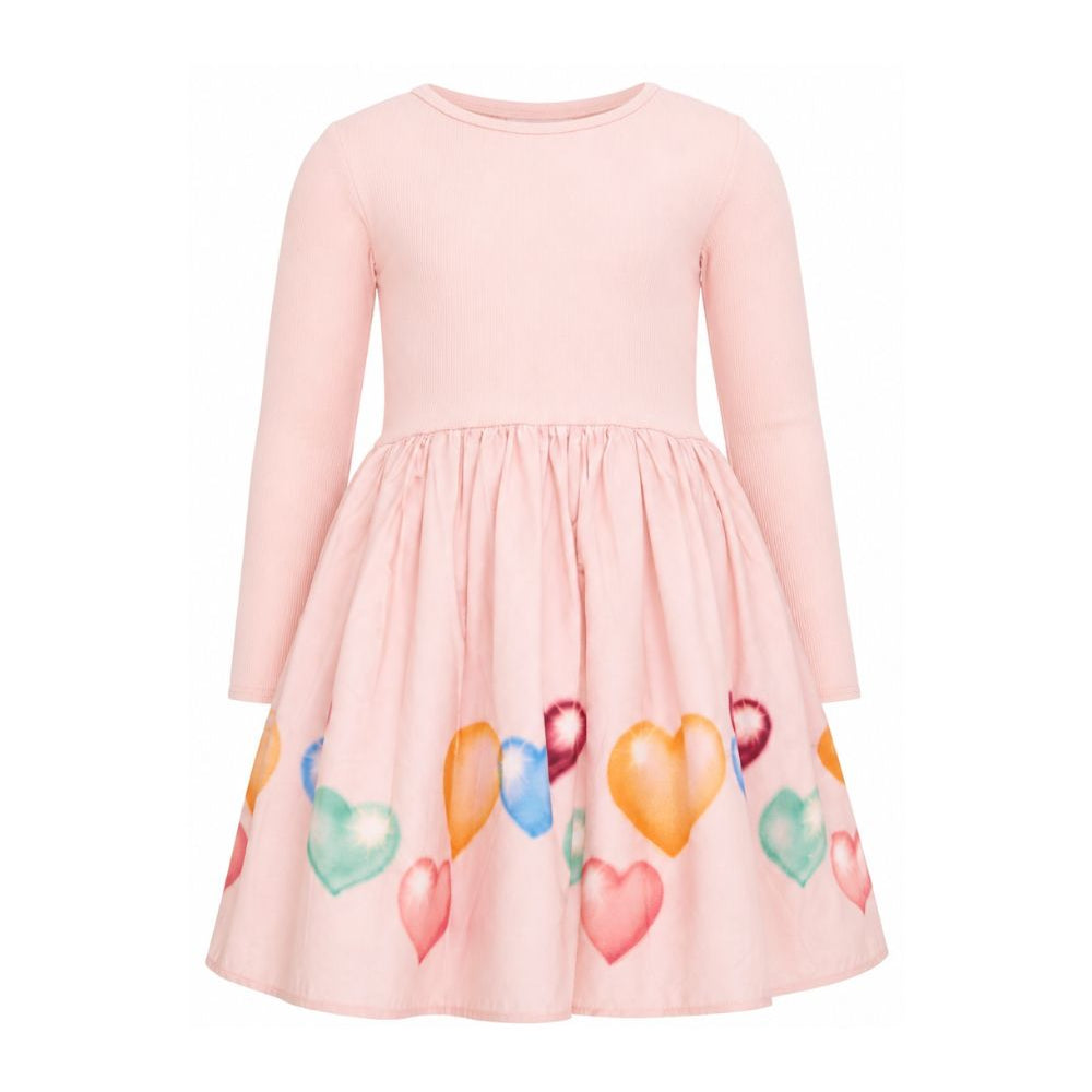 Vestito per bambina Molo Kids rosa con stampa grafica cuori 2W26E203 5745 MOLO KIDS